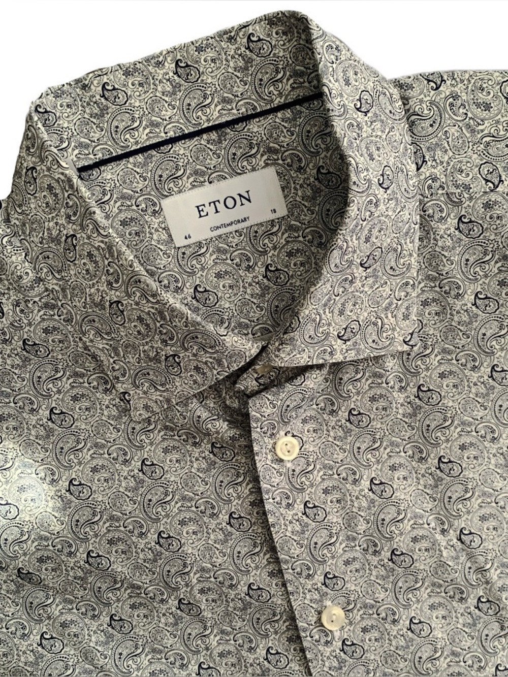 Eton Paisley Contemporary Fit Button Up Long Sleeve Dress Shirt Size 18